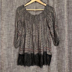 Anthropologie Lace Trimmed Off Shoulder Top